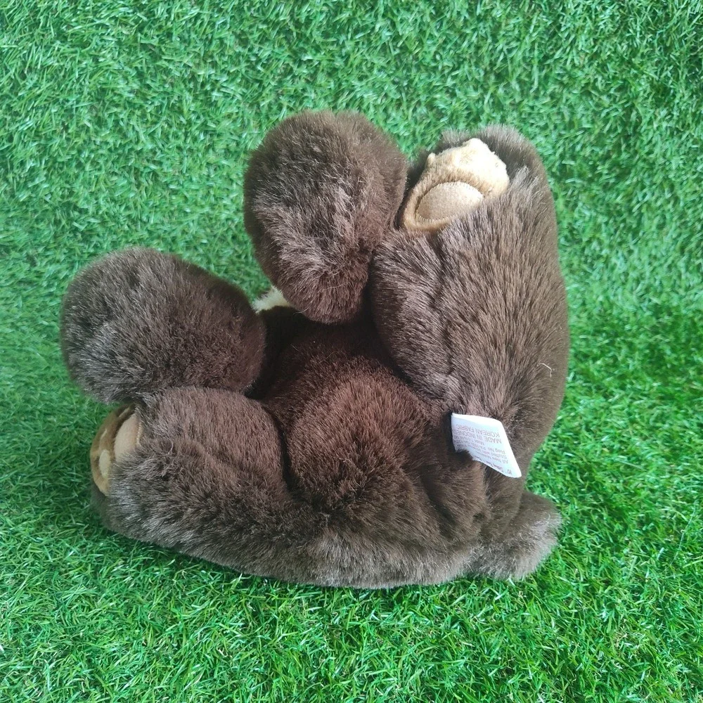 America Wego 10 Inch Sitting Bear Chocolate Brown Plush Stuffed Animal Vintage